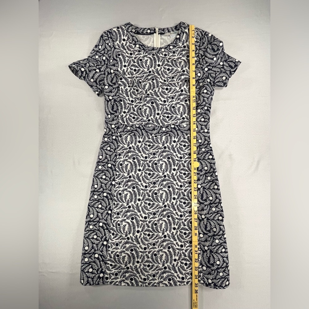 Boden Leaf Print Cap Sleeve Full Zip Fitted Bodice  Mini Dress - Picture 10 of 10